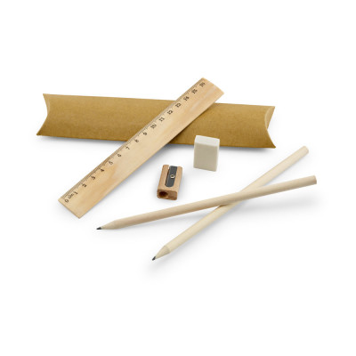 RHOMBUS. Conjunto escolar régua, lápis, borracha e afia